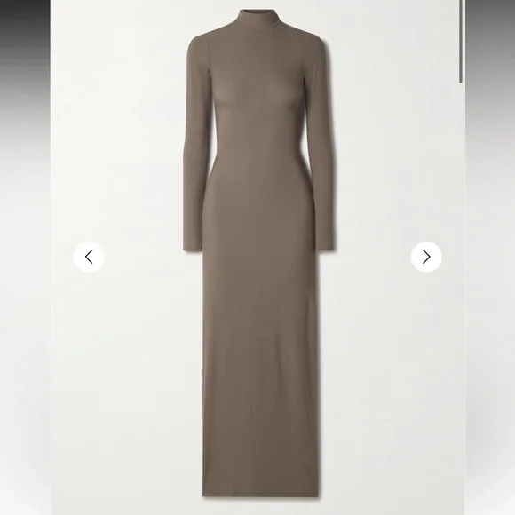 SKIMS - Soft Lounge Ribbed Mock Neck Long stretch-modal dress - Amethyst - Picture 3 of 5